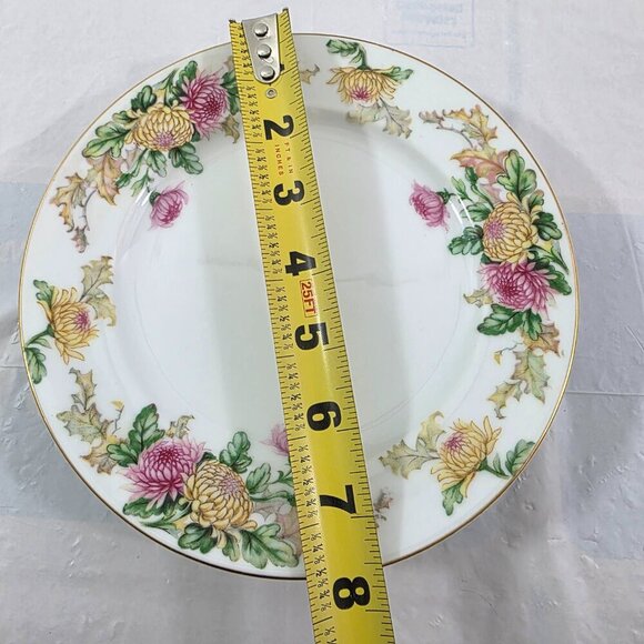 Mikado Japan SANDRA Floral with Gold Trim Salad Luncheon Plates – Set of 4 - Picture 15 of 16